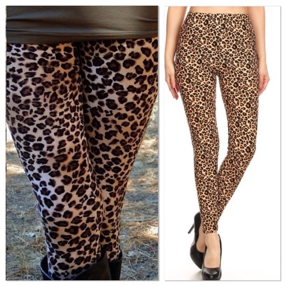 Leggings Leopard Print Buttery Soft - Picture 1 of 3